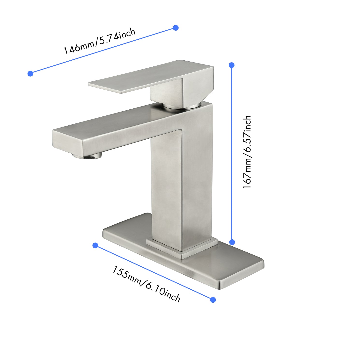 Elegant Stainless Steel Waterfall Spout Bathroom Faucet with Single Handle