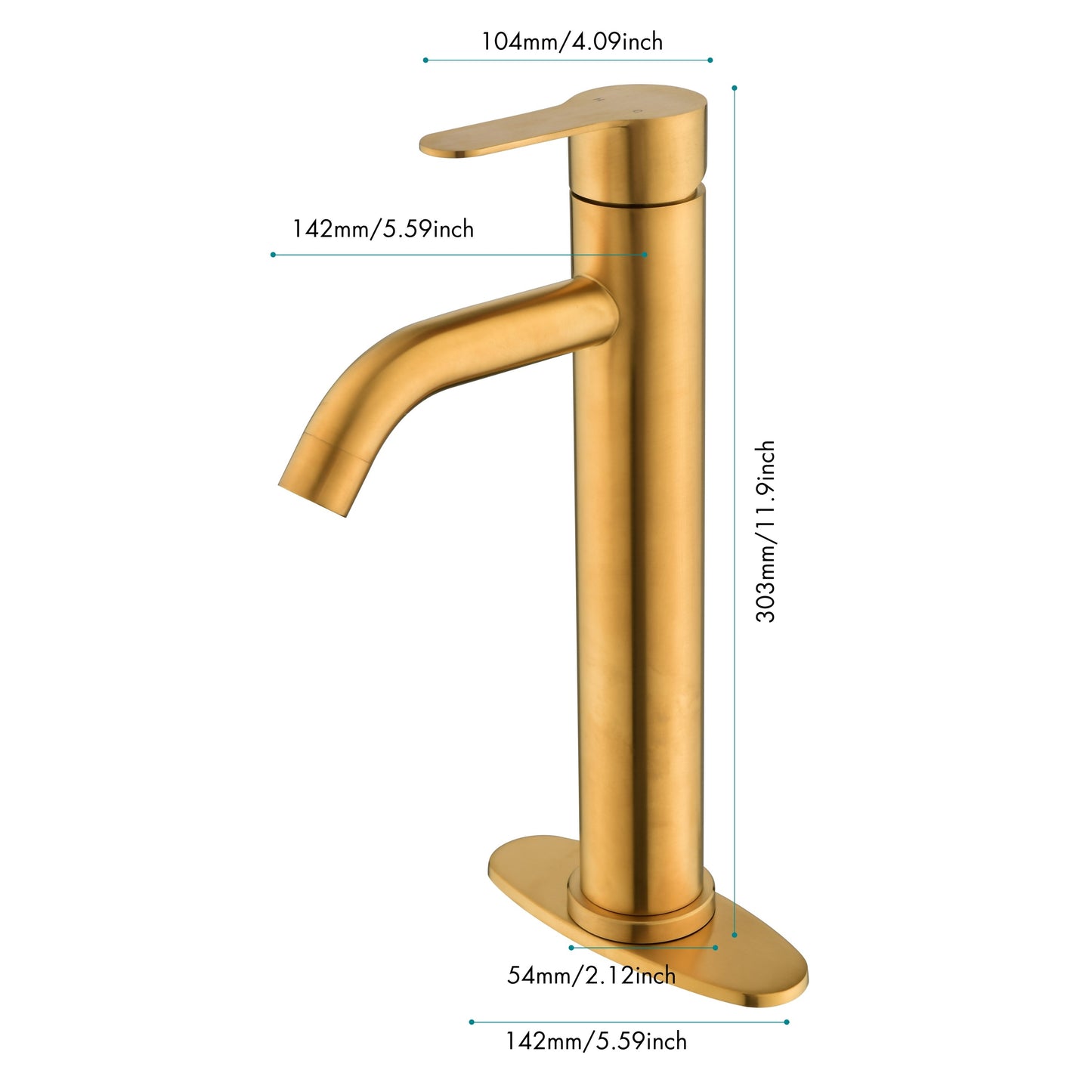 Elegant Gold Stainless Steel Bathroom Sink Faucet for Modern RVs and Vanities