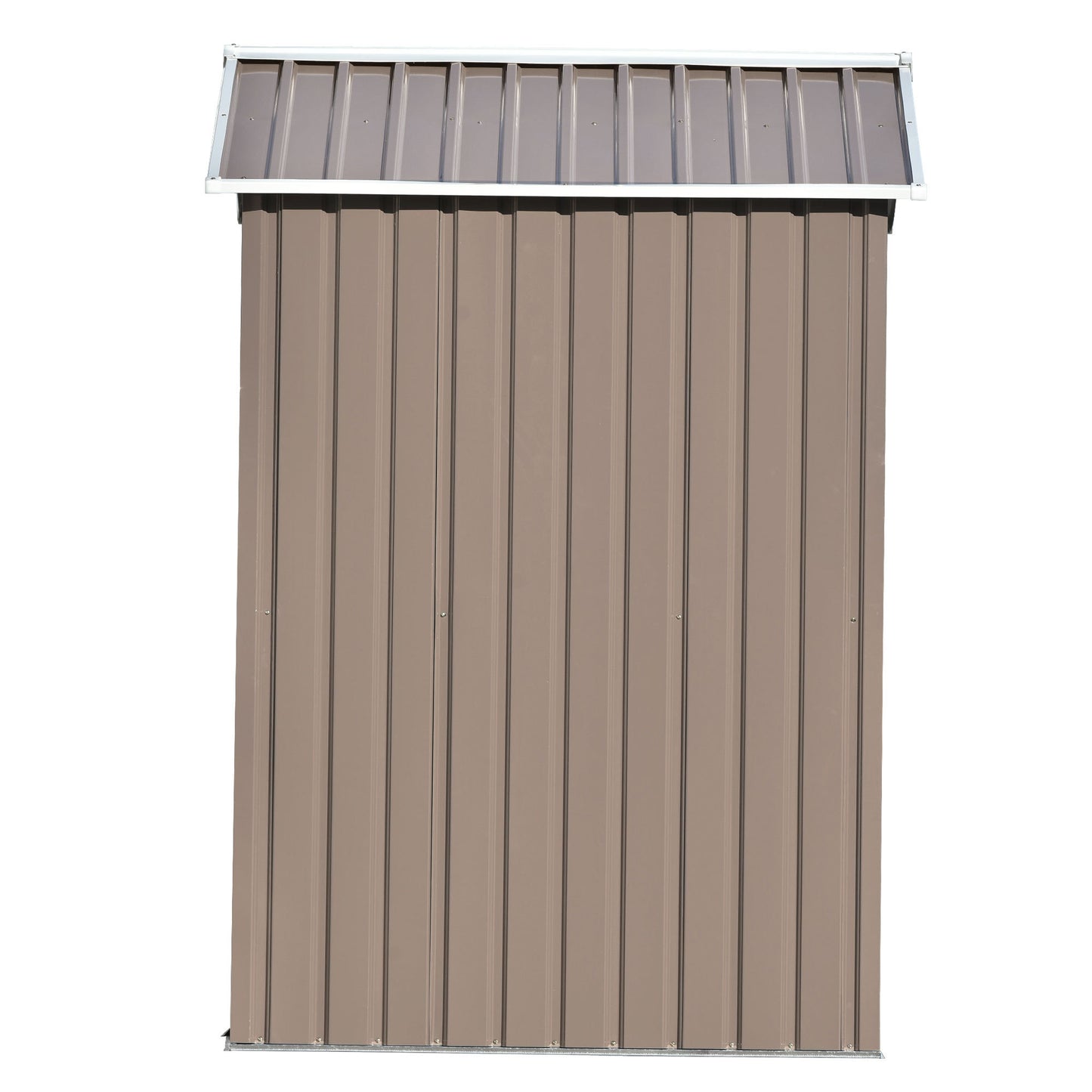 Patio 6ft x4ft Bike Shed Garden Shed, Metal Storage Shed with Lockable Door, Tool Cabinet with Vents and Foundation for Backyard, Lawn, Garden, Brown