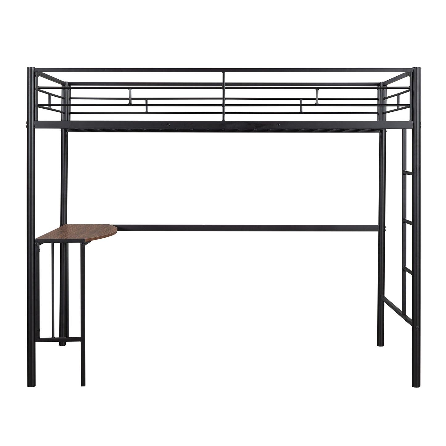 Metallic Black Bunk Bed with Desk and Full Over Twin Configuration