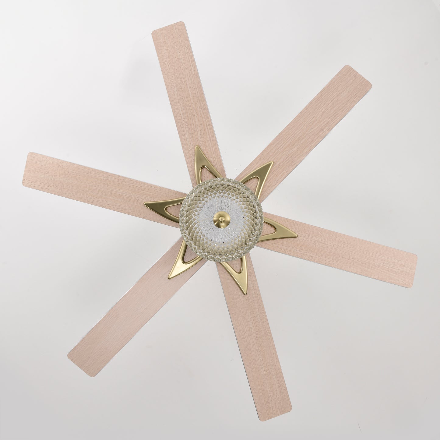 52'' Contemporary Wood Ceiling Fan with Remote Control and LED Light