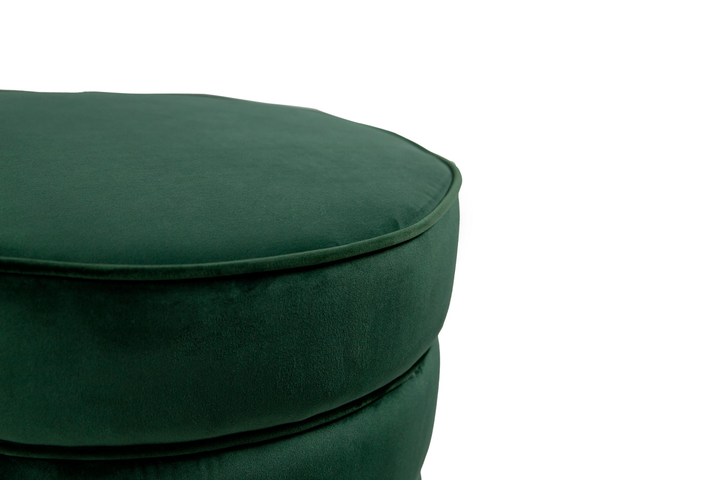 18.5'' Tall Stainless Steel Upholstered Ottoman in Green