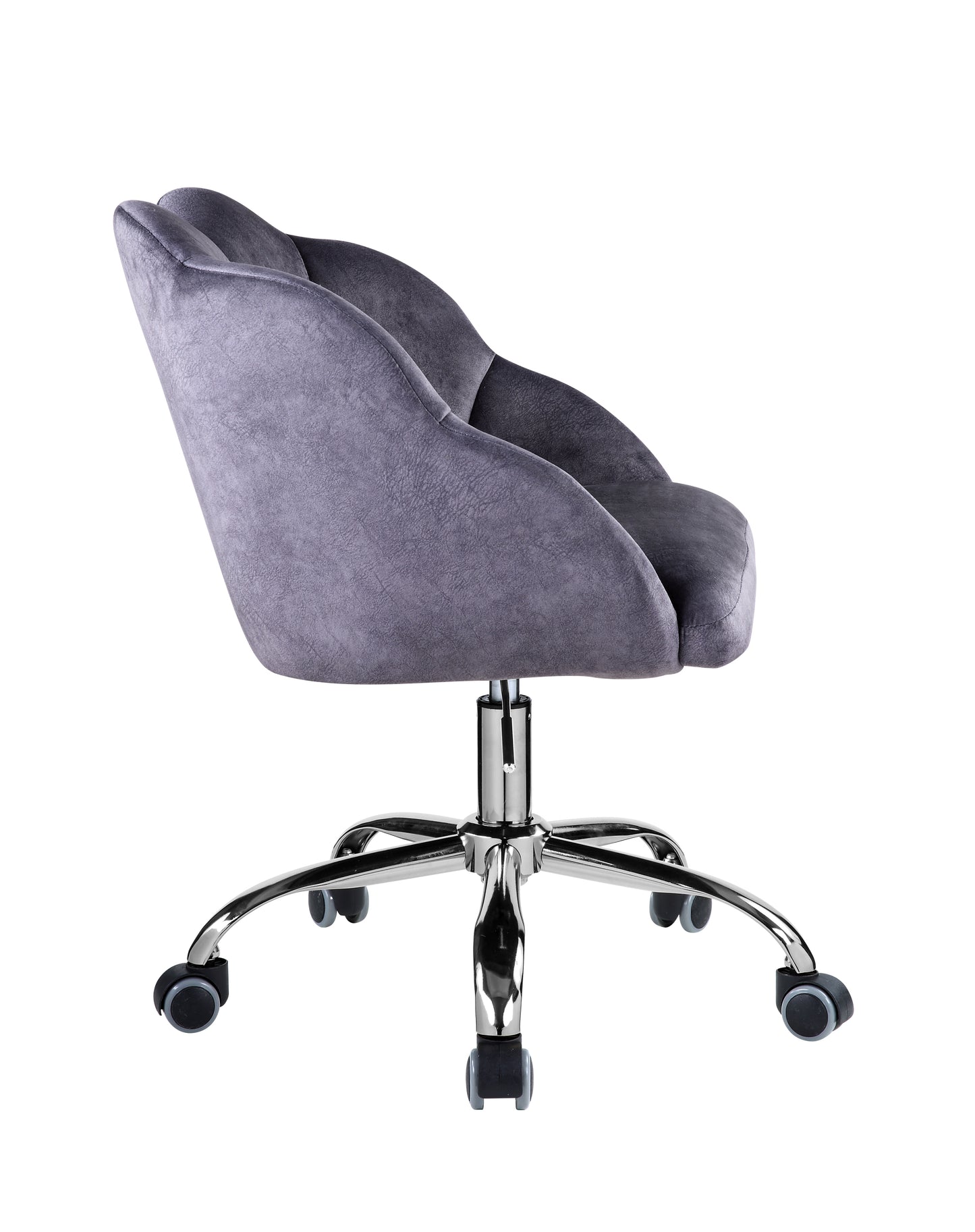 Rowse Office Chair in Dark Gray Velvet & Chrome Finish OF00118