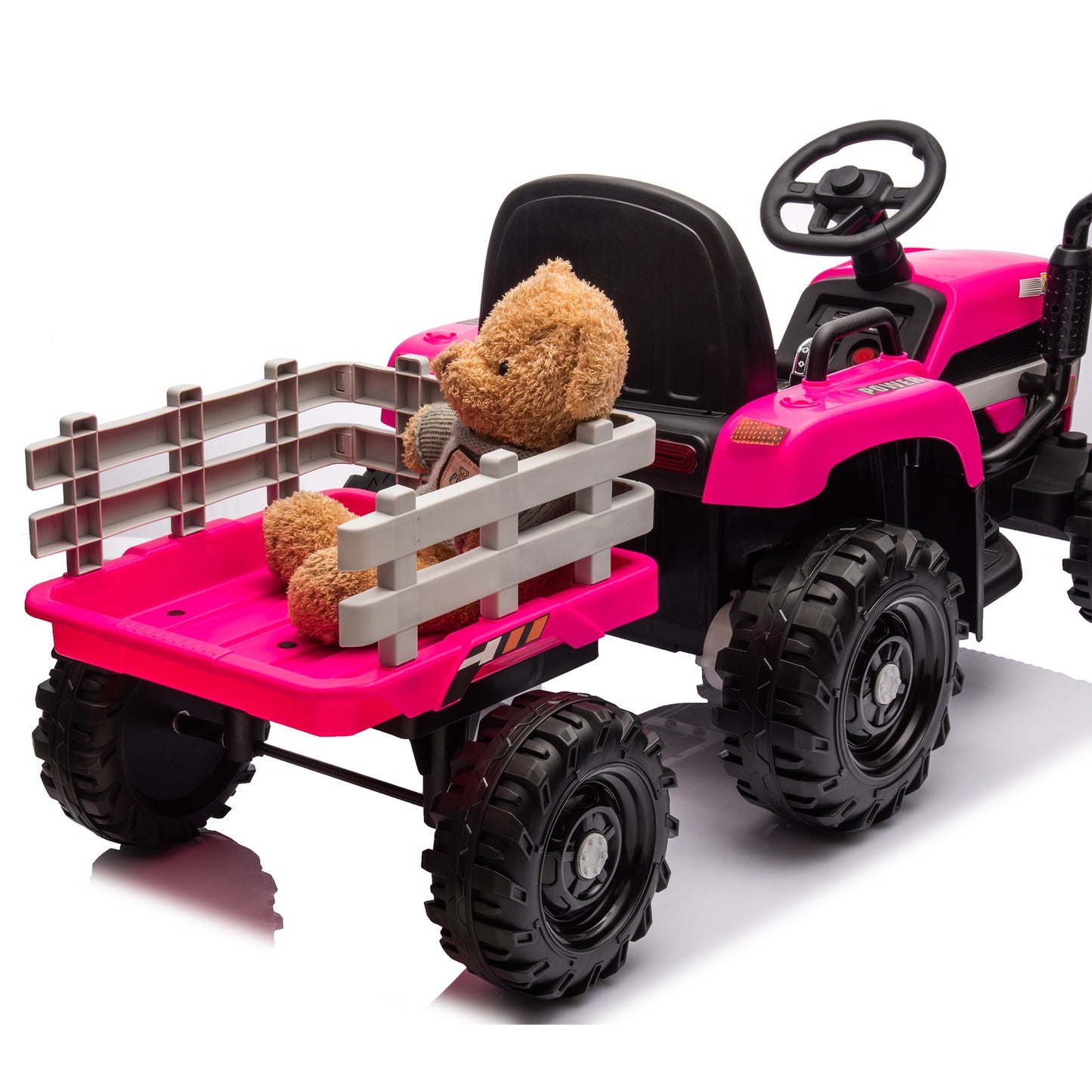 Electric Ride-On Tractor with Remote Control and Realistic Farm Experience, 12V Battery Powered Toy with Two-Speed Control and Safety Features