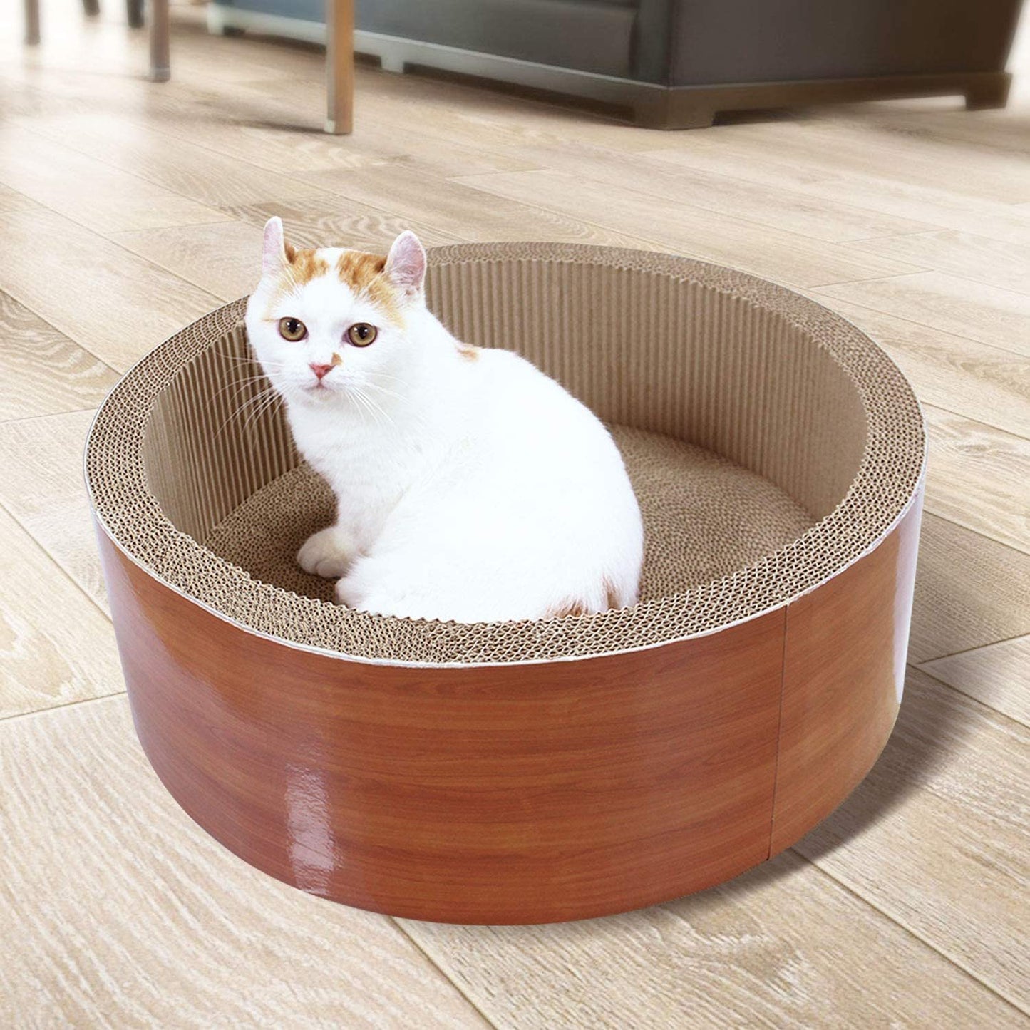 ScratchMe Cat Scratcher Post & Board, Cat Scratching Pad, Durable Scratcher Prevents Furniture Damage, black marble