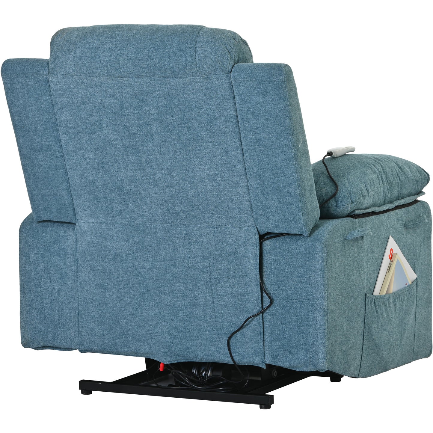 Adjustable Heat and Massage Blue Power Lift Recliner Chair with Infinite Position