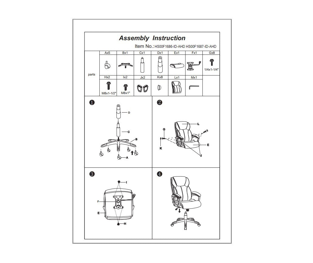 1pc Office Chair Brown Color Cushioned Headrest Adjustable Height Executive Chair Armrest Lumbar Support Work Relax