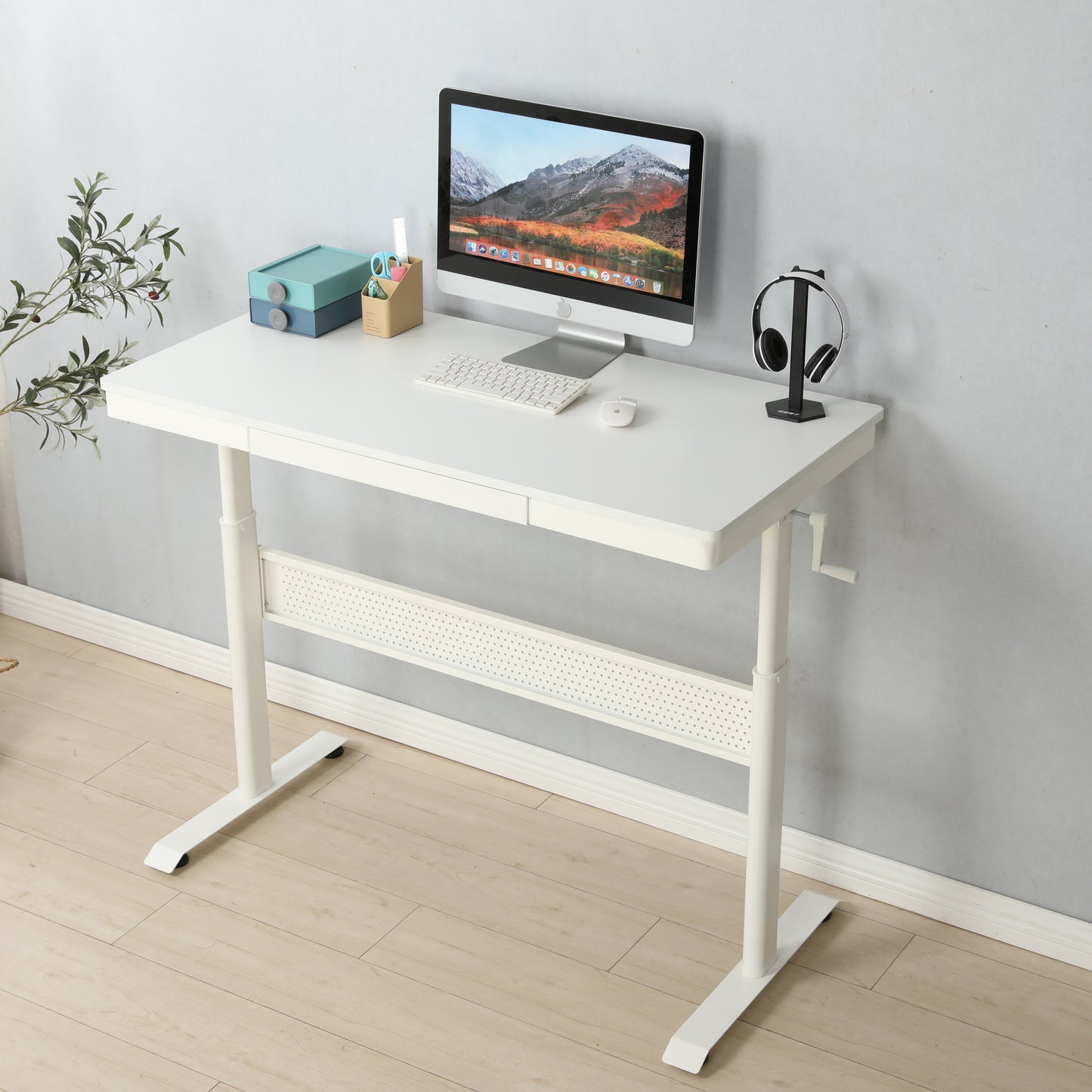 Adjustable Home Office Standing Desk with Storage Drawer