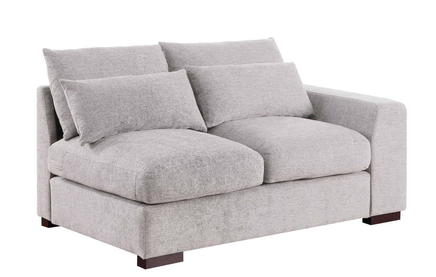 Tatman Linen Blend Sectional with 2 Ottomans