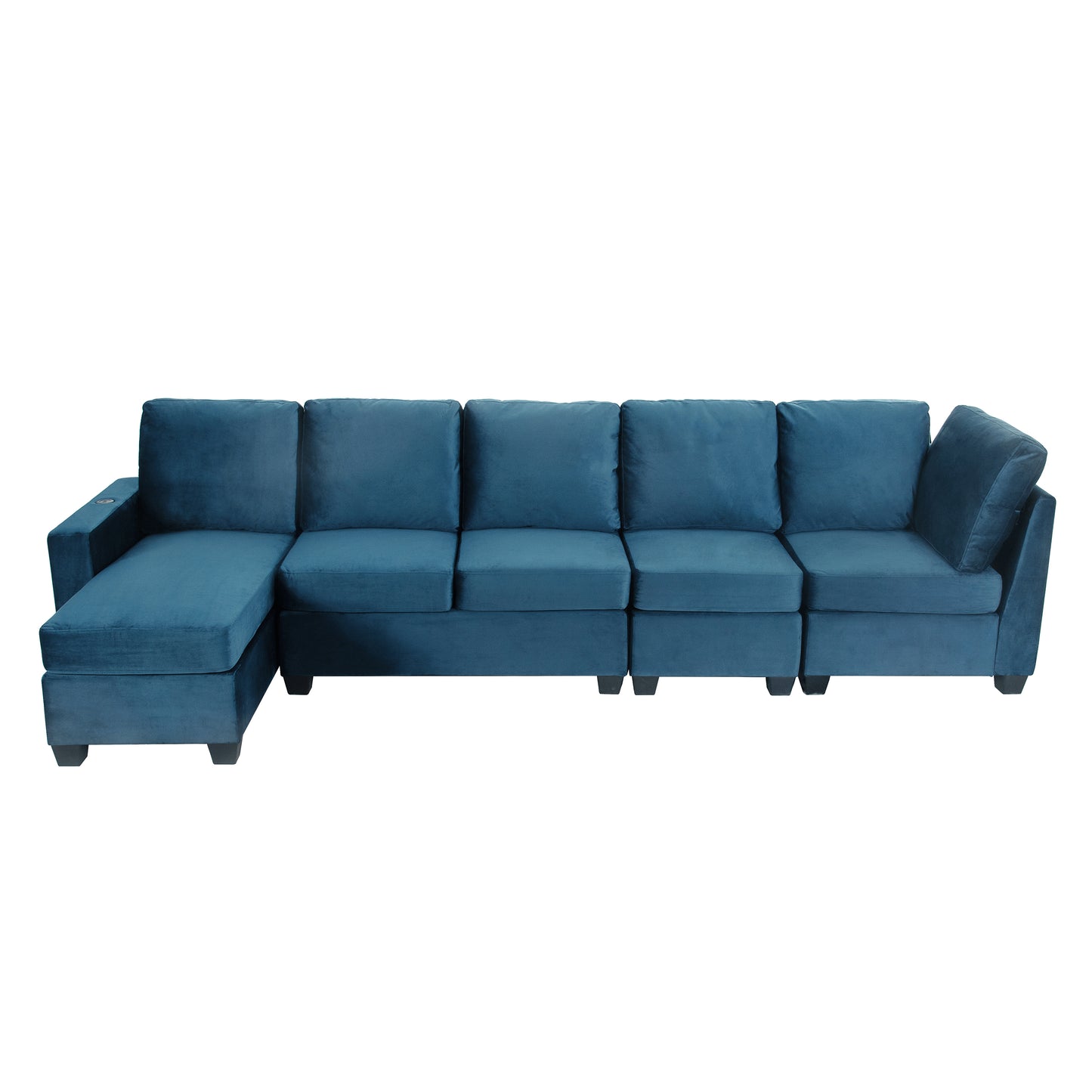 Modern L-Shaped Sectional Sofa with Convertible Chaise Lounge