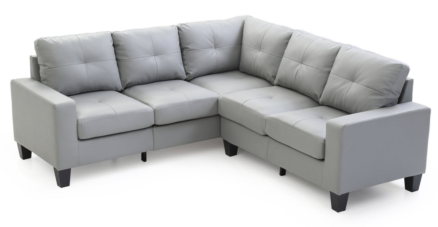 Newbury Gray Fabric Sectional Sofa