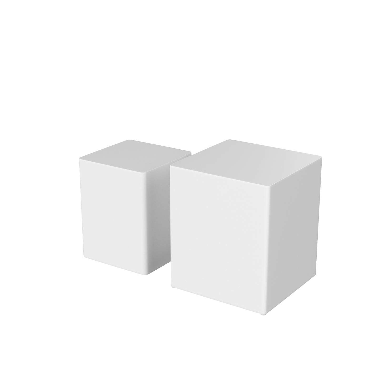 Modern White MDF Nesting Tables Set of 2 for Living Room, Office, and Bedroom