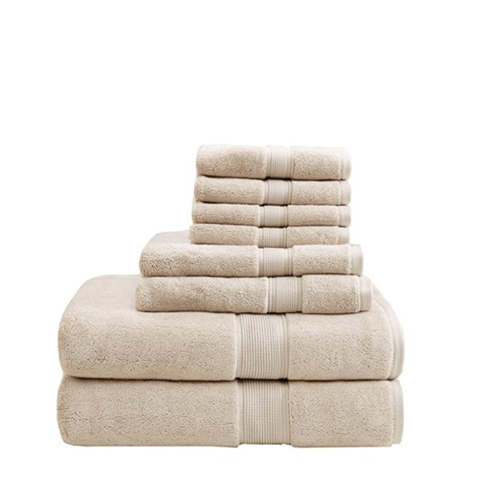 Premium Madison Park Signature 100% Cotton 8-Piece Antimicrobial Towel Set