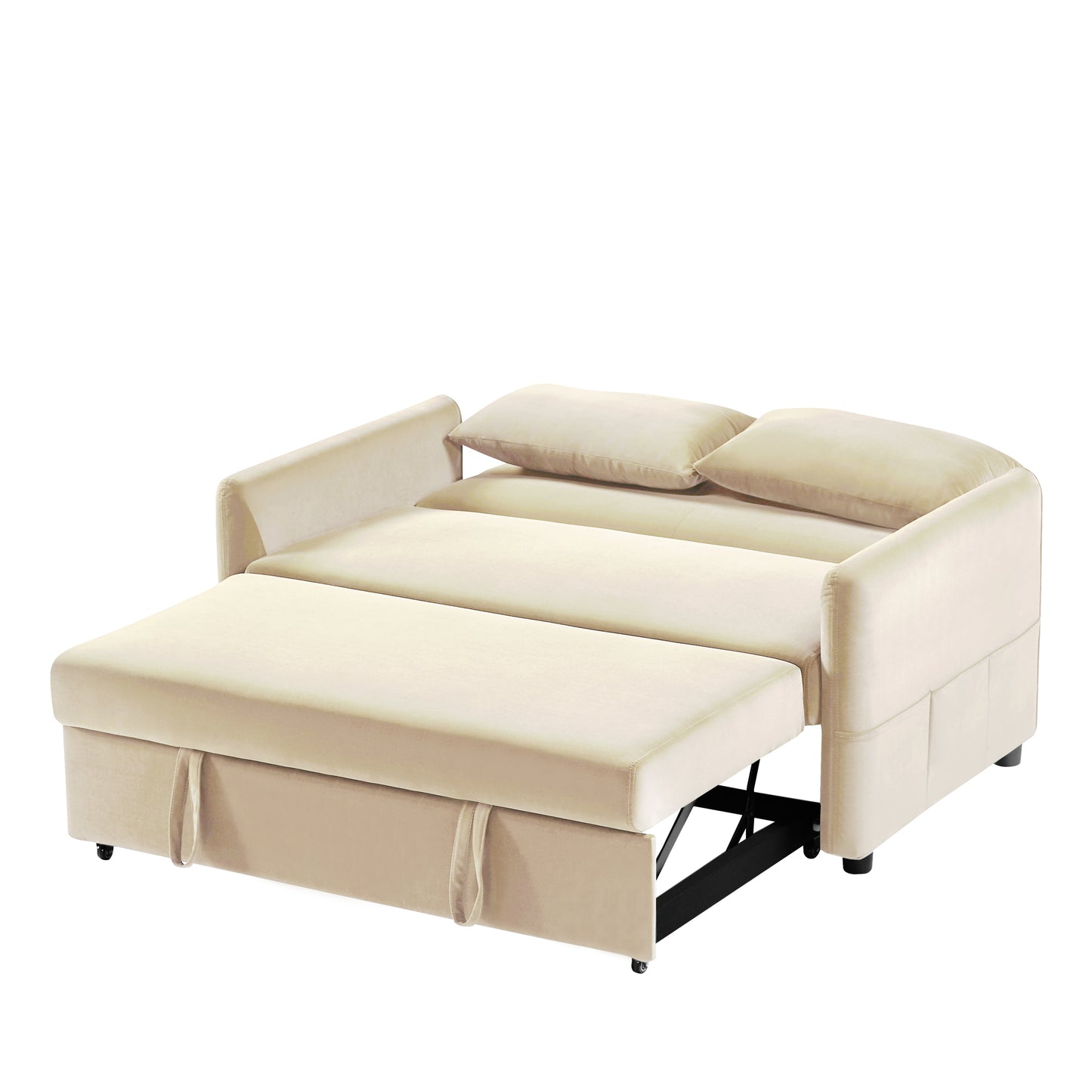 Beige Leisure Love Sofa with Convertible Design