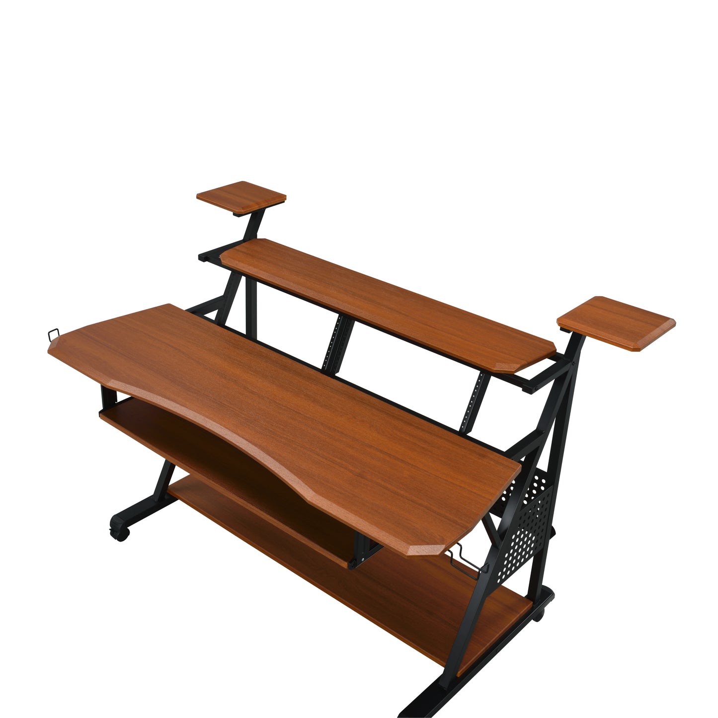 Willow Industrial Style Music Desk with Cherry & Black Finish