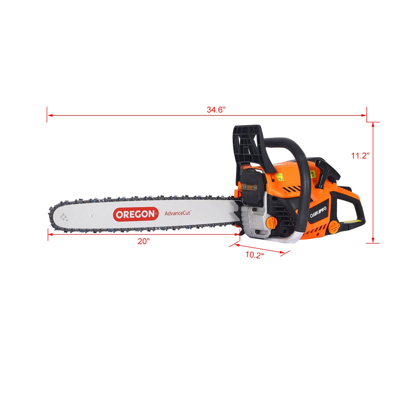 Chainsaw gas  20inch ,52cc Gasoline Chain Saw for Trees ,Wood Cutting 2-cycle EPA Compliant OREGAN BAR OREGAN CHAIN