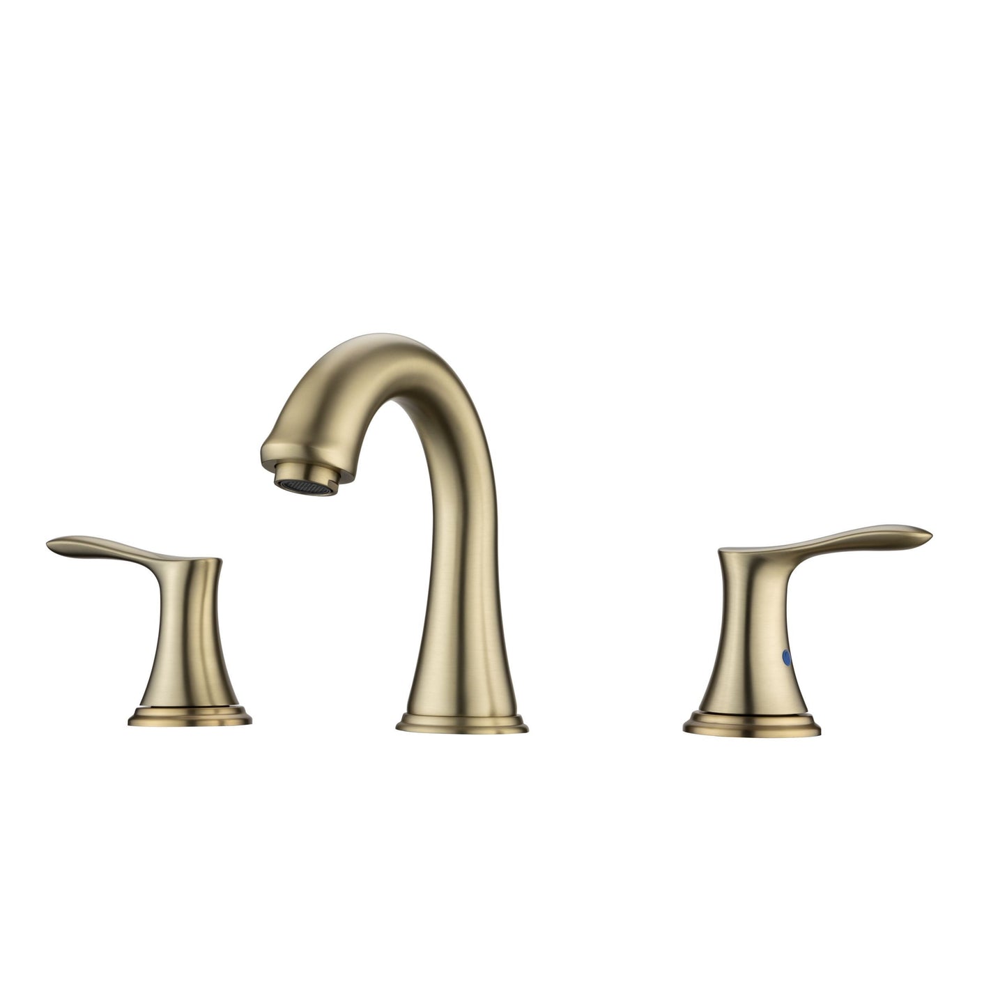 Modern Brushed Gold Widespread Bathroom Faucet Complete With Drain Assembly