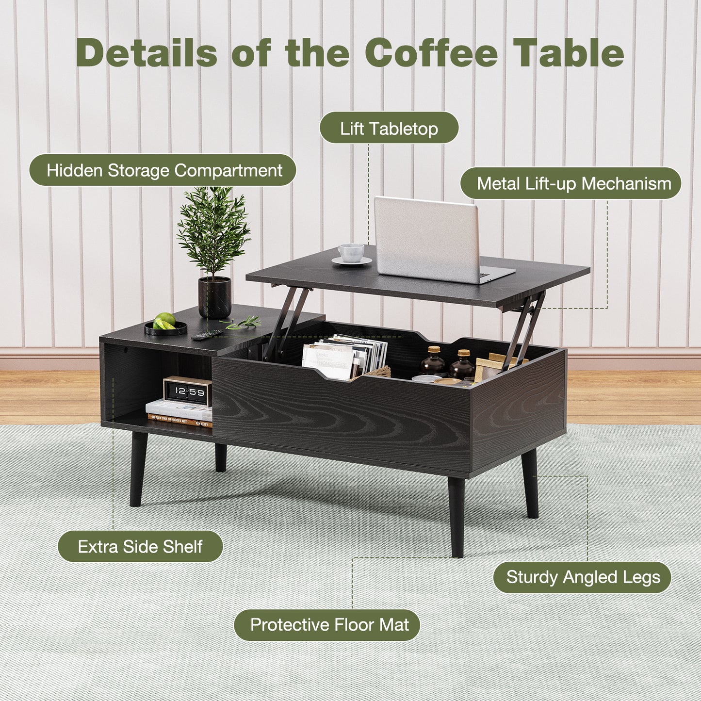 Transform your Living Space with the Sweetcrispy Lift Top Coffee Storage Wood Table