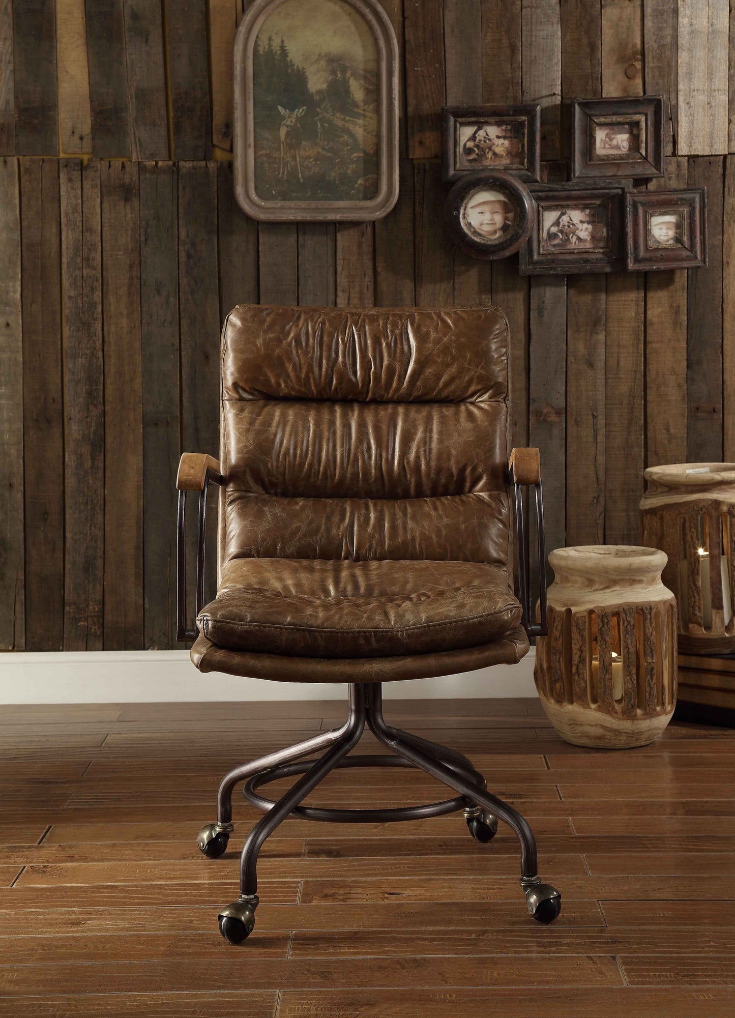 Harith Office Chair in Vintage Whiskey Top Grain Leather 92416