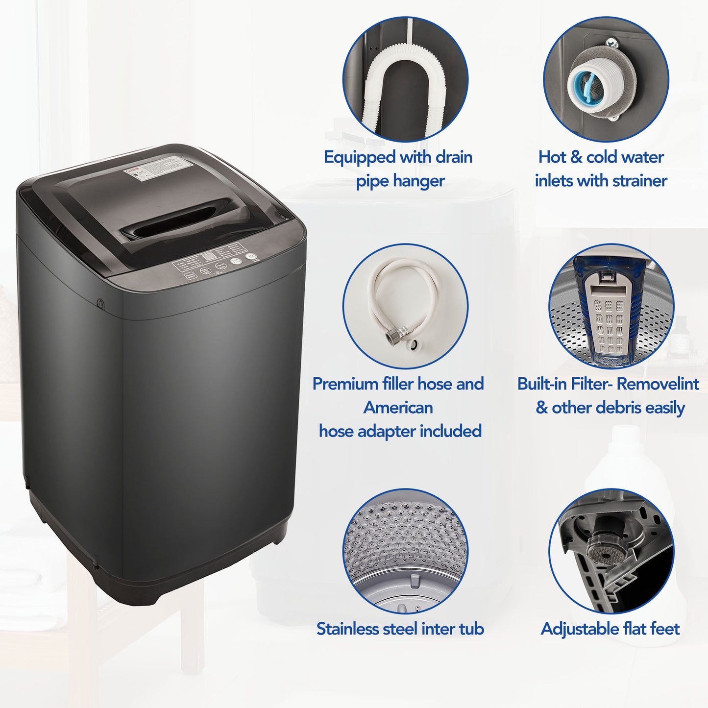 Compact Automatic Home Washer with Versatile Programs