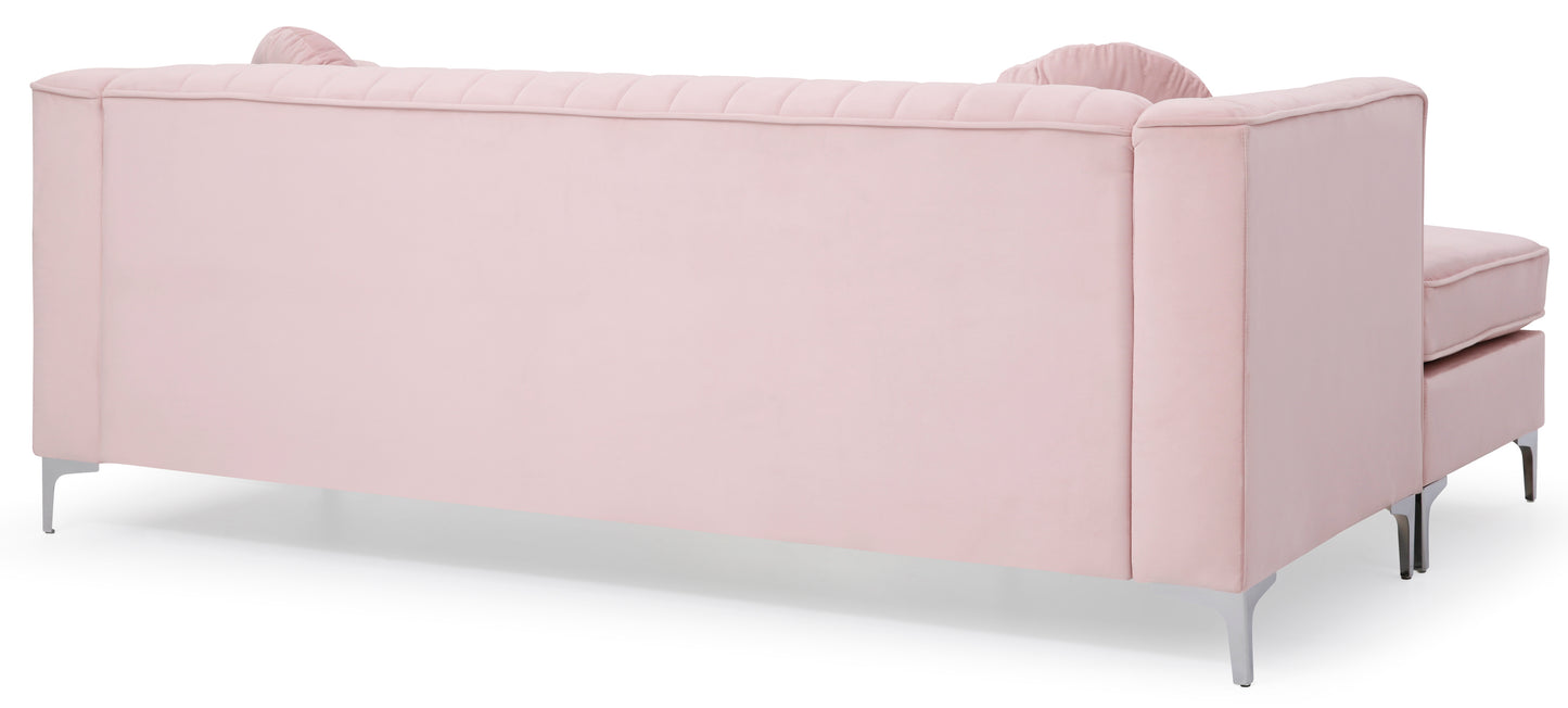 G794B-SC Pink Velvet Sofa Chaise by Glory Furniture