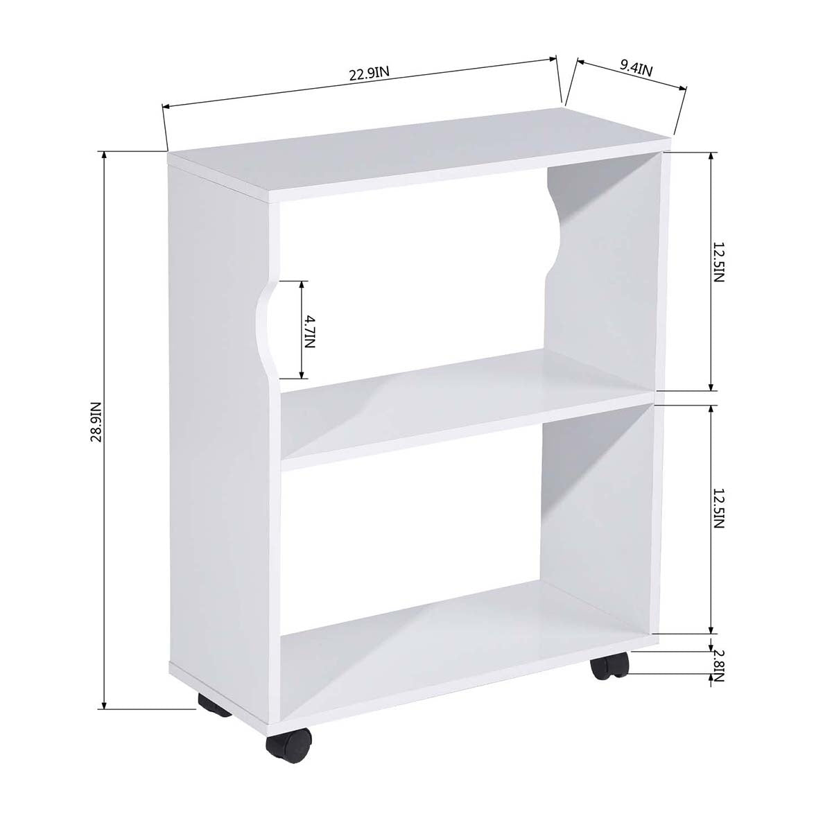 Oak & White Modern Computer Desk with Removable Bookcase - 47.4 L