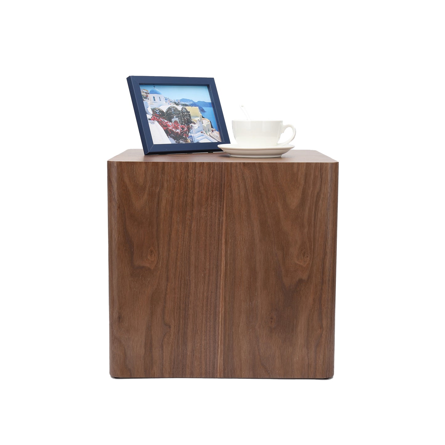 Elegant Walnut MDF Nesting Tables Set of 2 for Living Room, Office, Bedroom