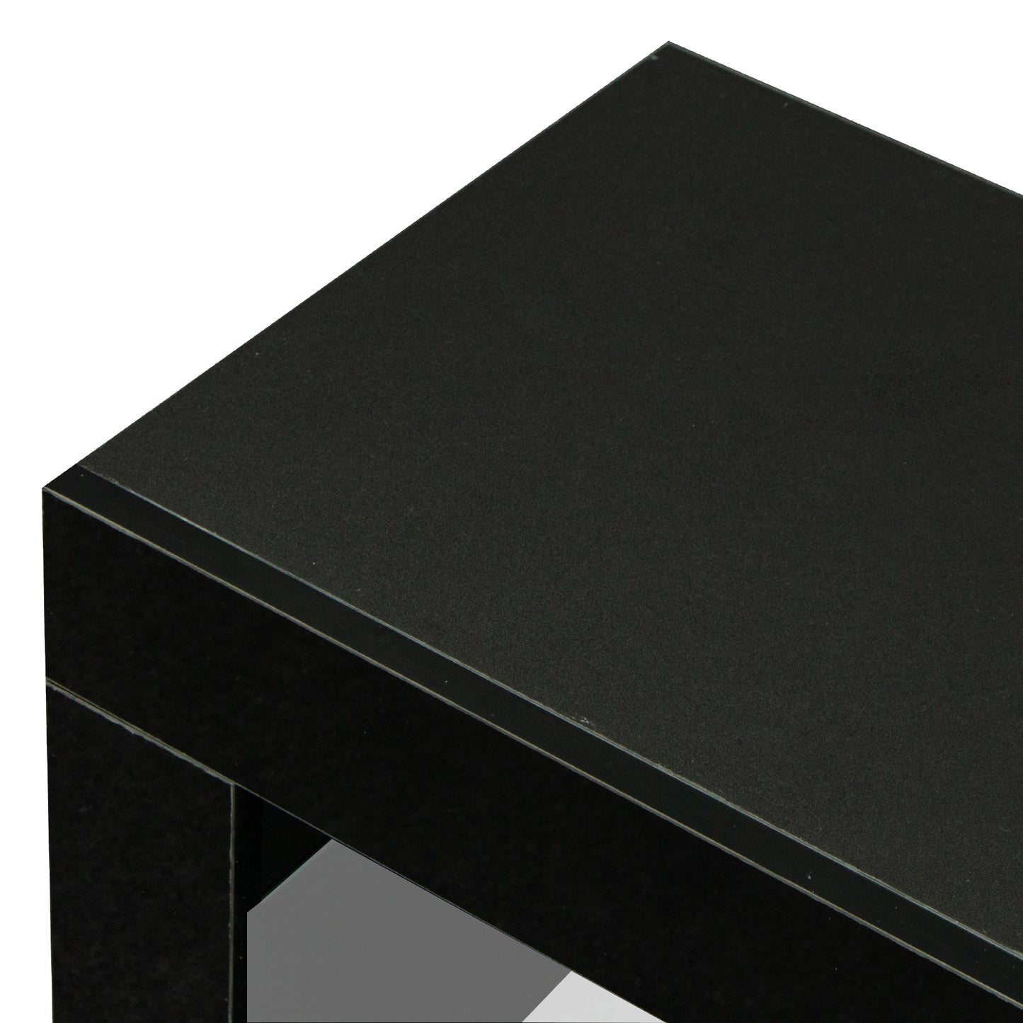 Modern Black TV Stand Cabinet with RGB LED Lights and Storage