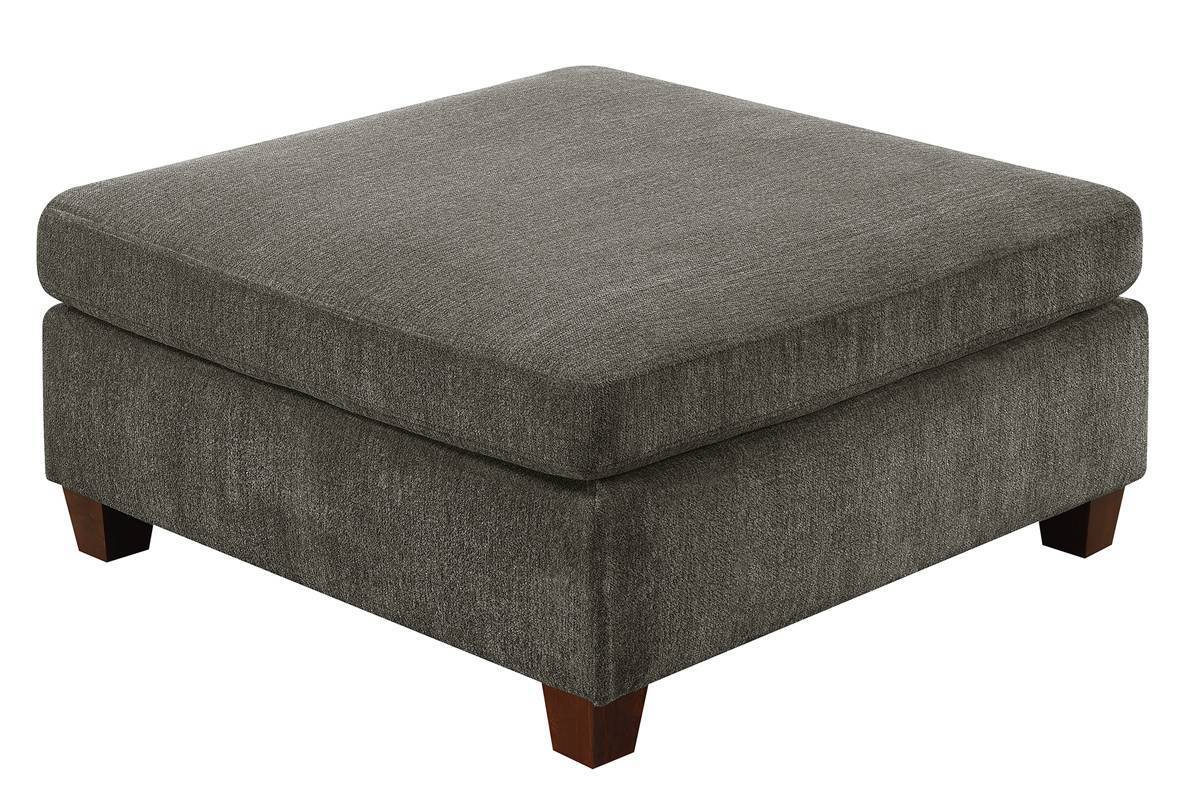 Contemporary Grey Chenille Modular Sofa Set with Ottoman and Armless Chair