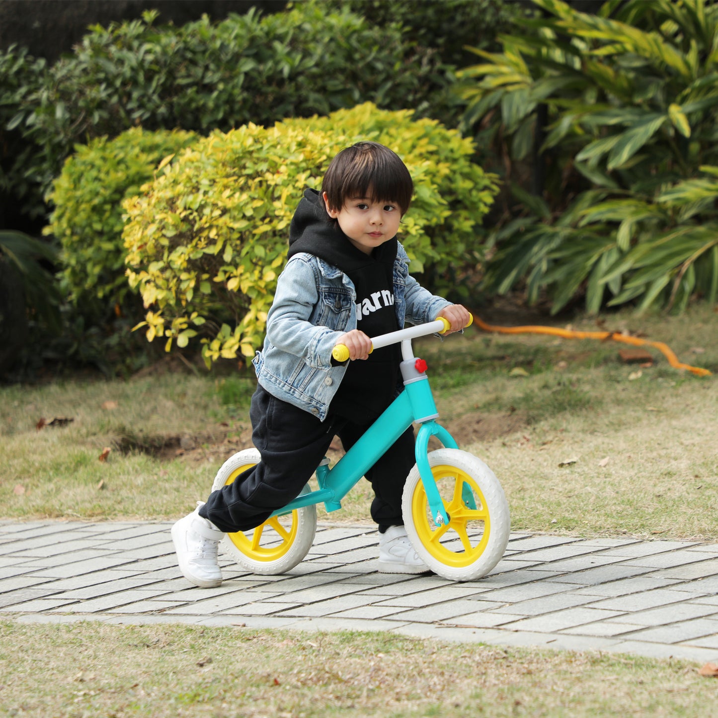 Adjustable Height Kids Balance Bike with Carbon Steel Frame and PE Tires - Suitable for 2-6 Years