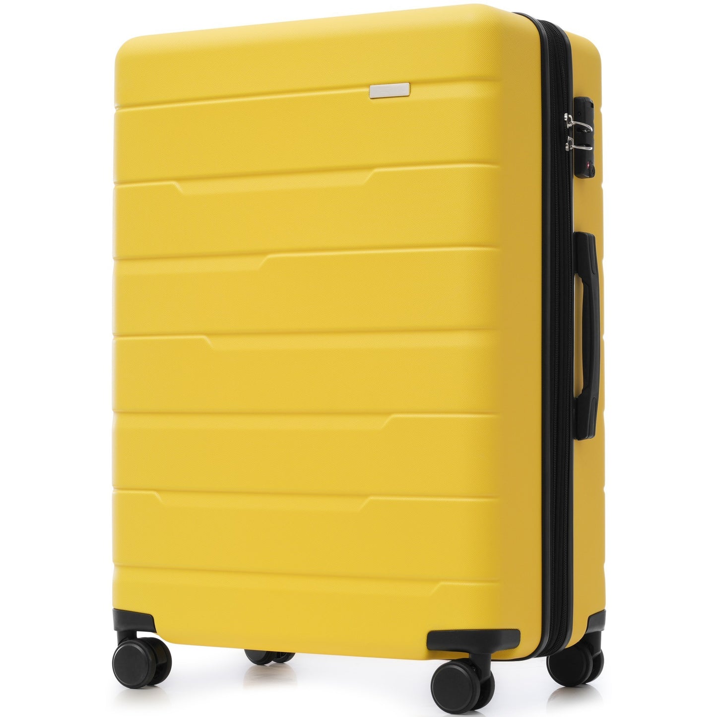 Luggage Sets 3 Piece Suitcase Set 20/24/28,Carry on Luggage Airline Approved,Hard Case with Spinner Wheels, Yellow and Black