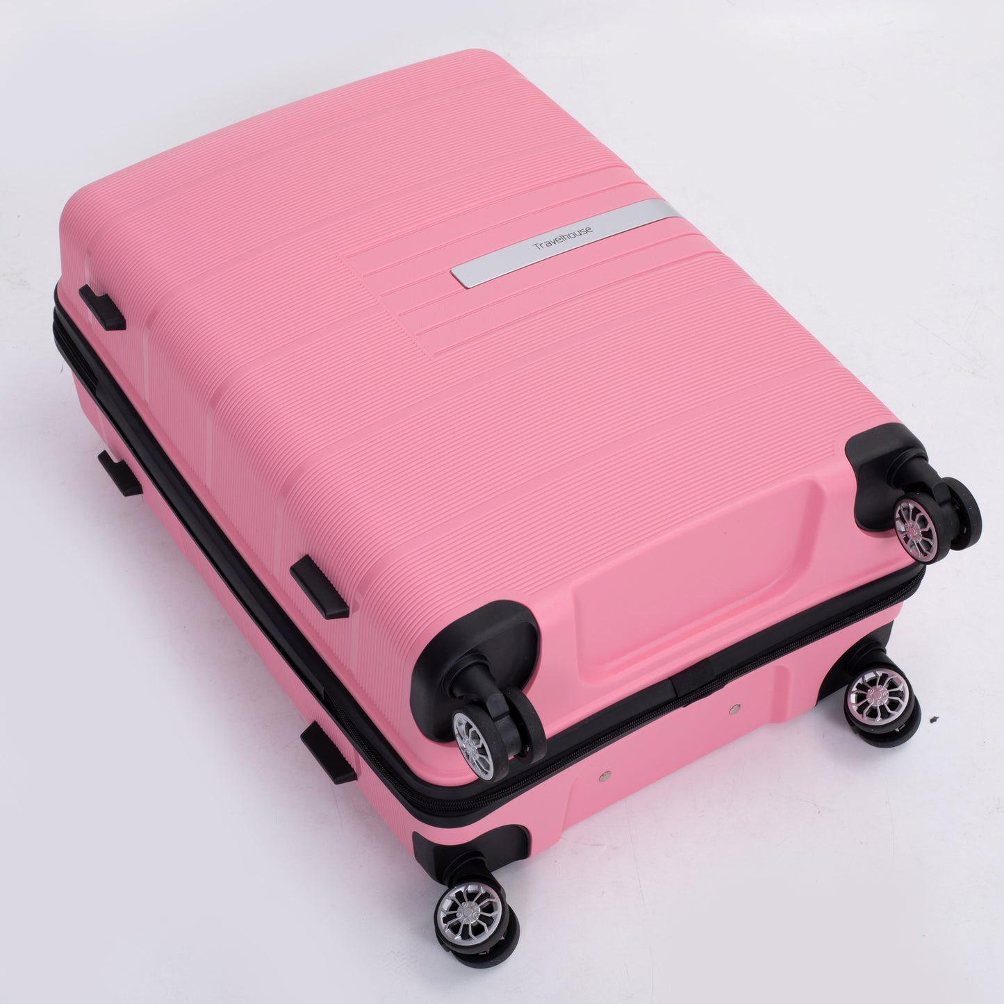 Hardshell Suitcase Double Spinner Wheels PP Luggage Sets Lightweight Durable Suitcase with TSA Lock,3-Piece Set (20/24/28) , Pink