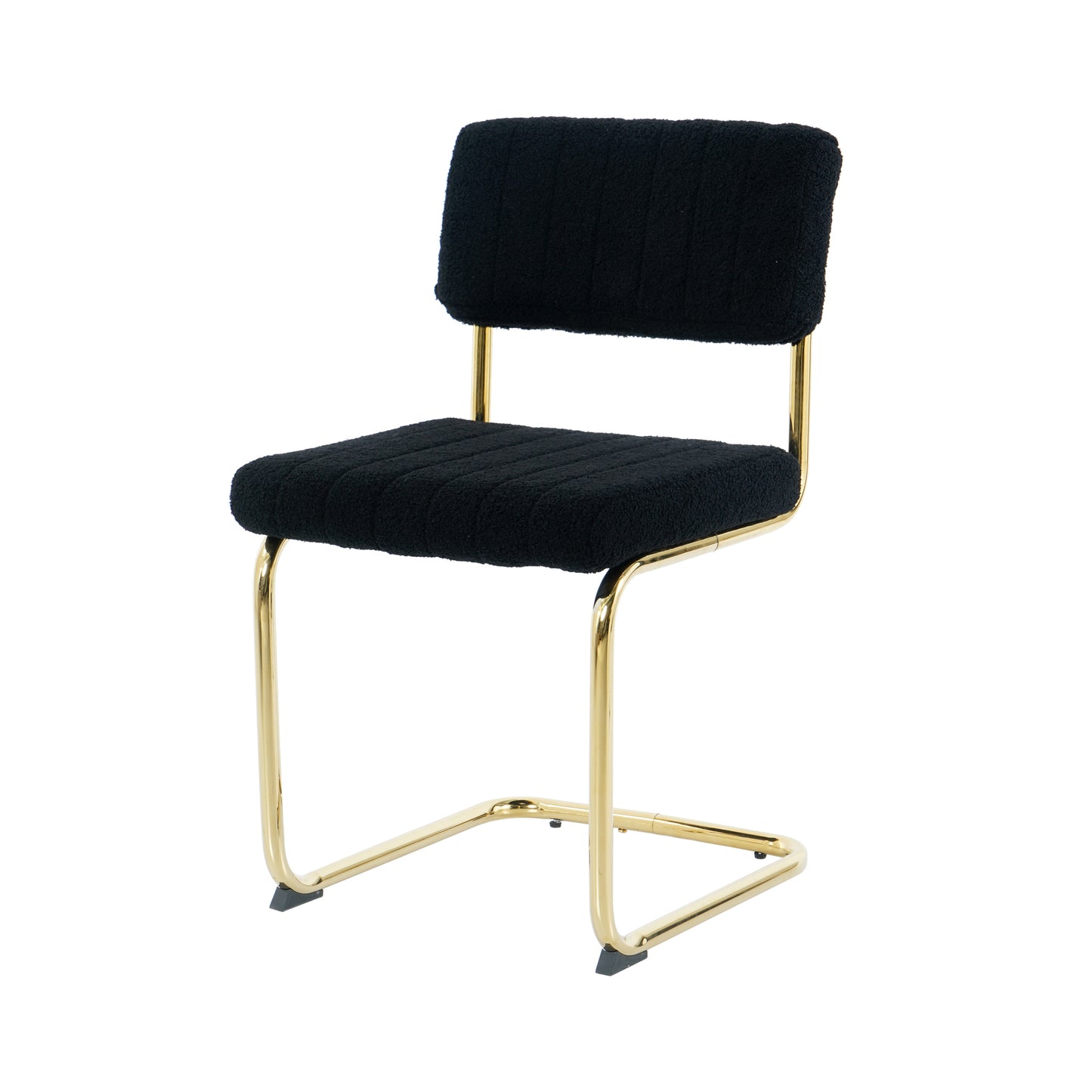 Modern simple light luxury dining Black chair home bedroom stool back dressing chair student desk chair gold metal legs(set of 4)