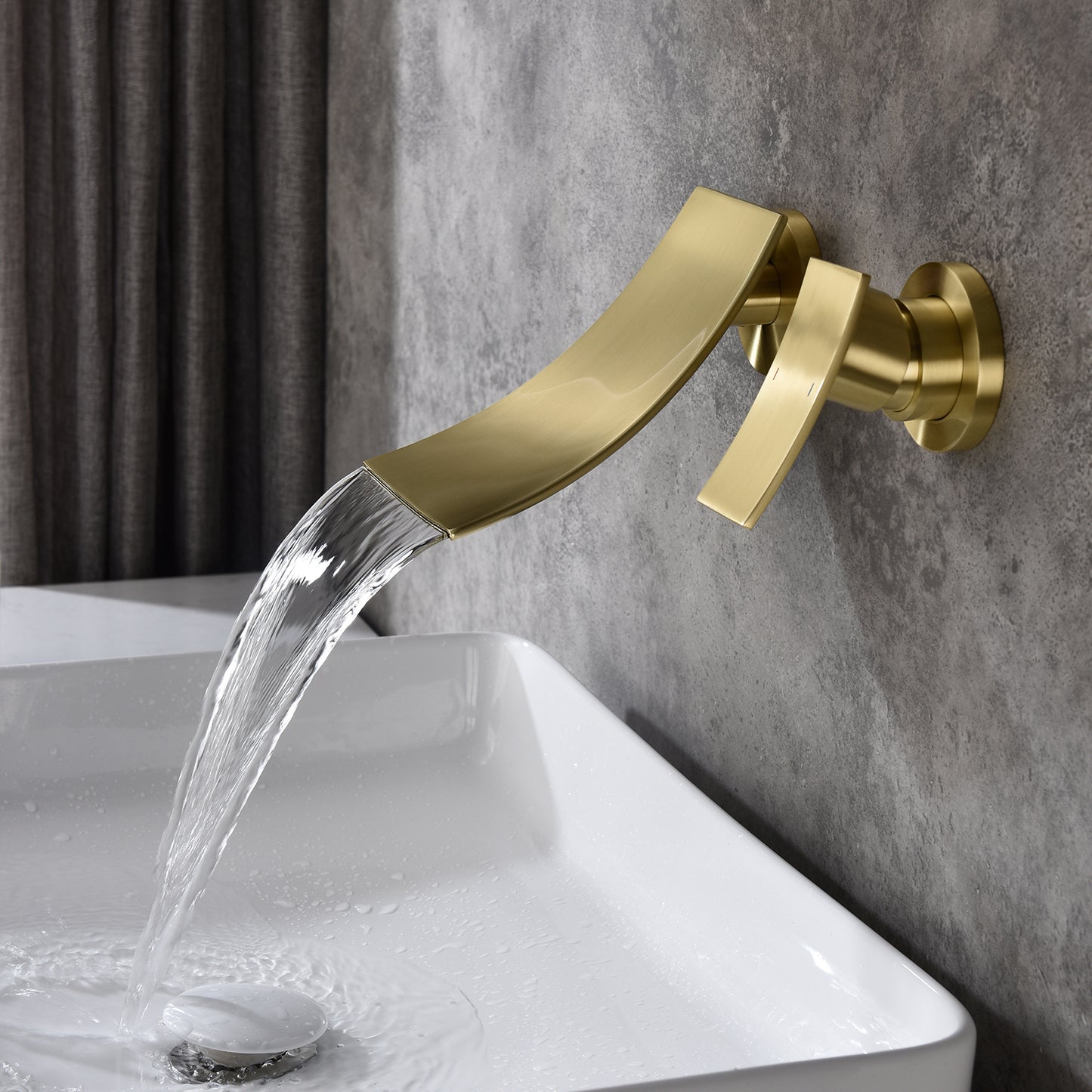 Elegant Wall-Mounted Waterfall Bathroom Faucet