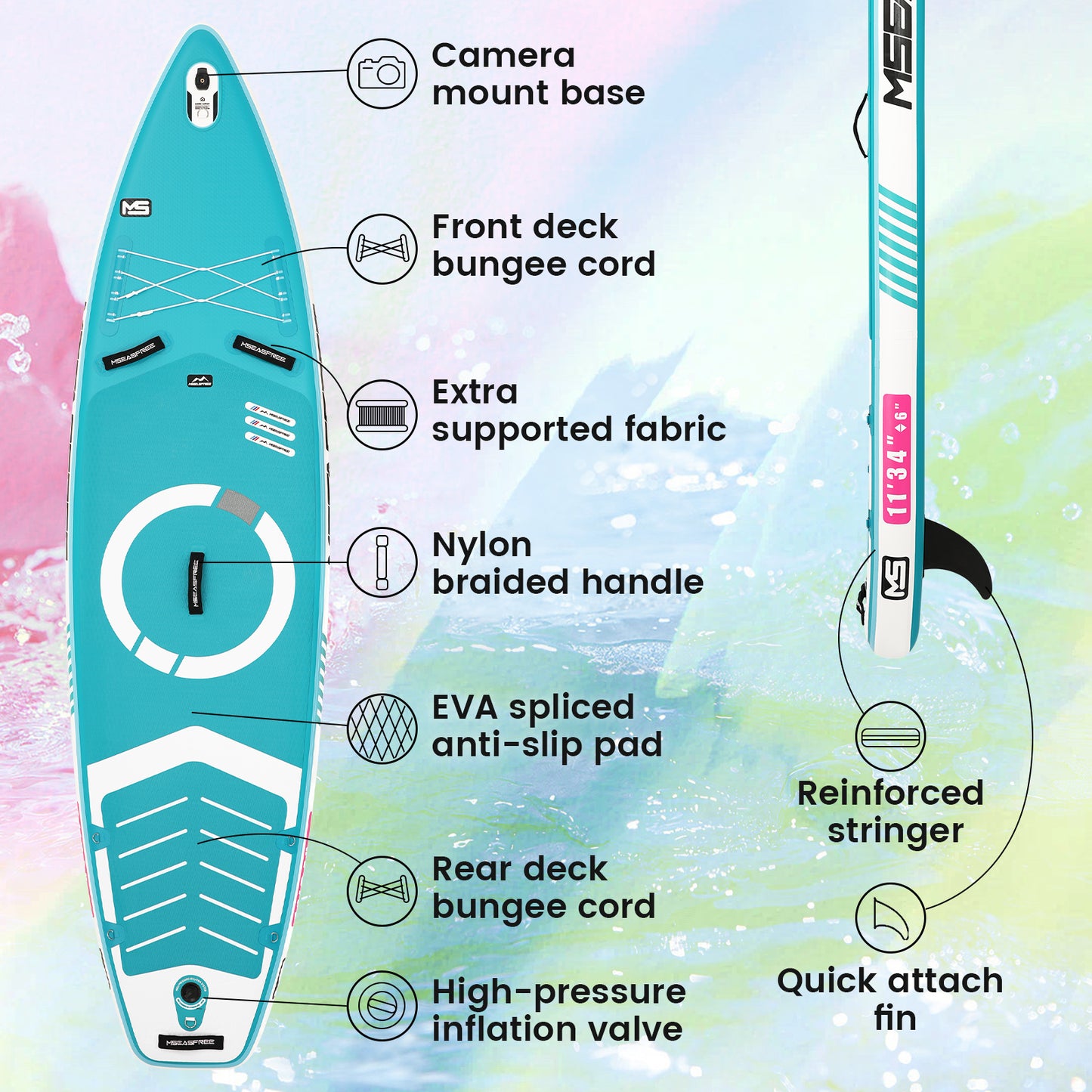 Inflatable Stand Up Paddle Board 11'x34"x6" With Accessories