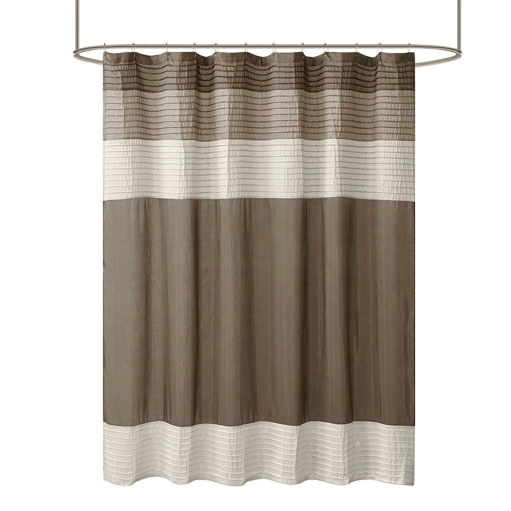 Exquisite Pintucked Faux Silk Shower Curtain