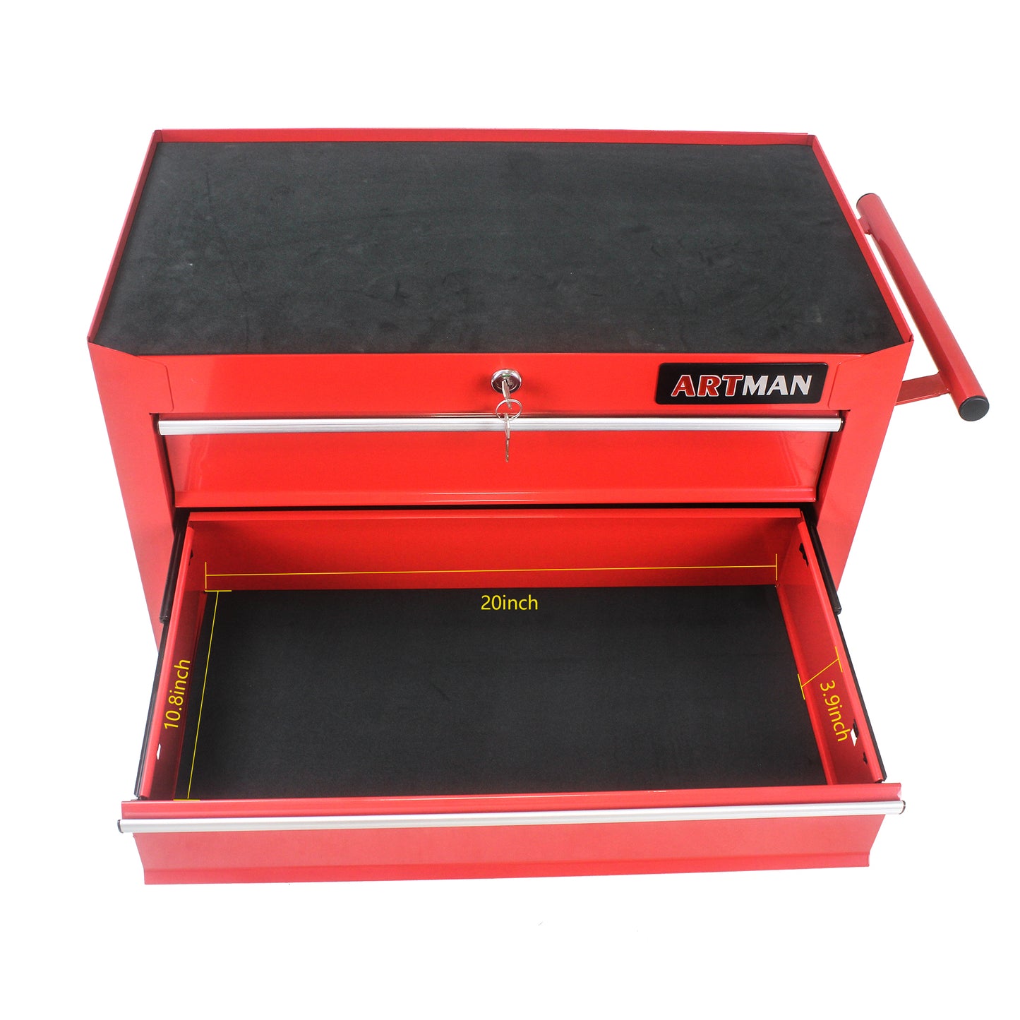 5 DRAWERS MULTIFUNCTIONAL TOOL CART WITH WHEELS-RED