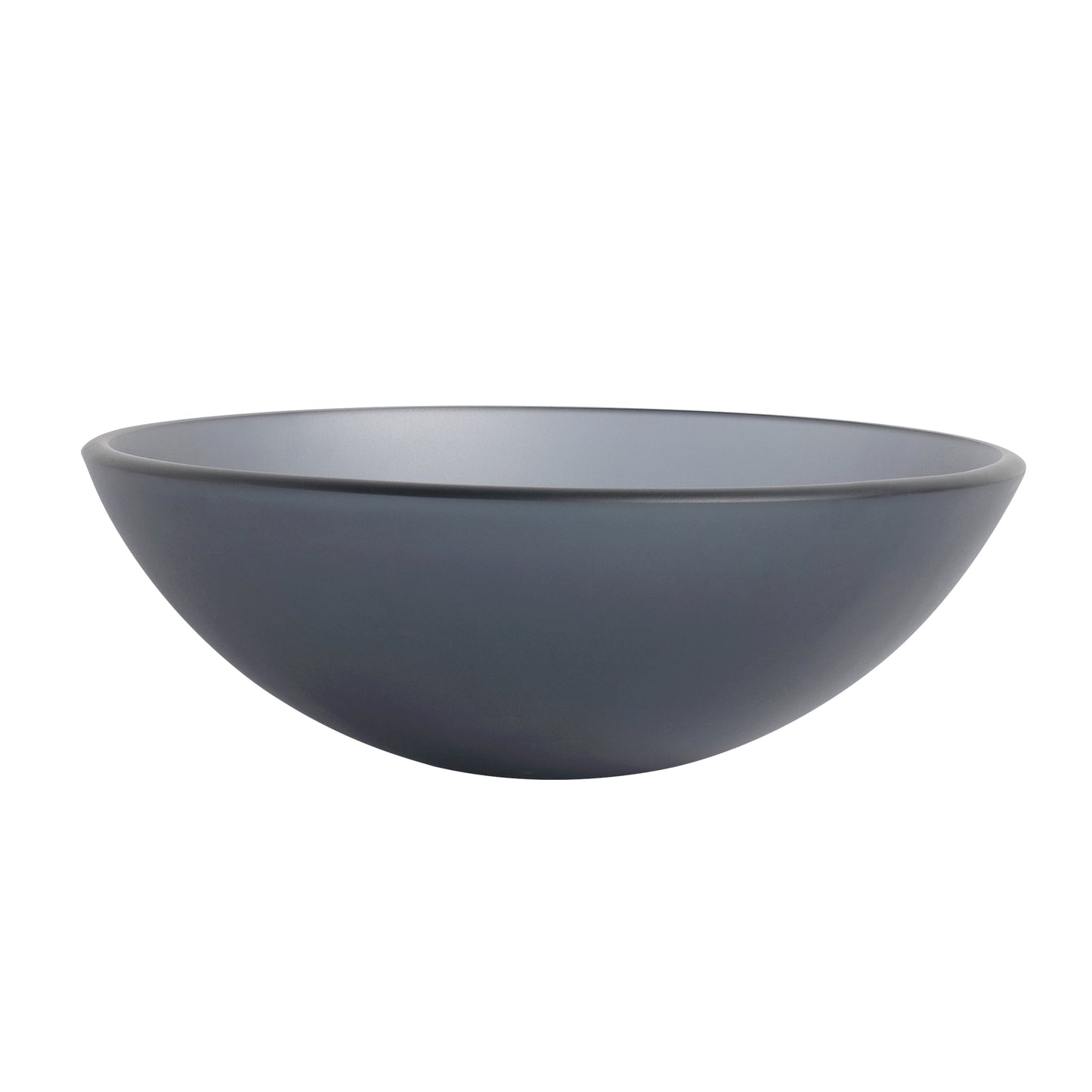 Tempered Glass Matte Bathroom Vessel Sink, Round Bathroom Basin (Tempered Glass Matt Gray)