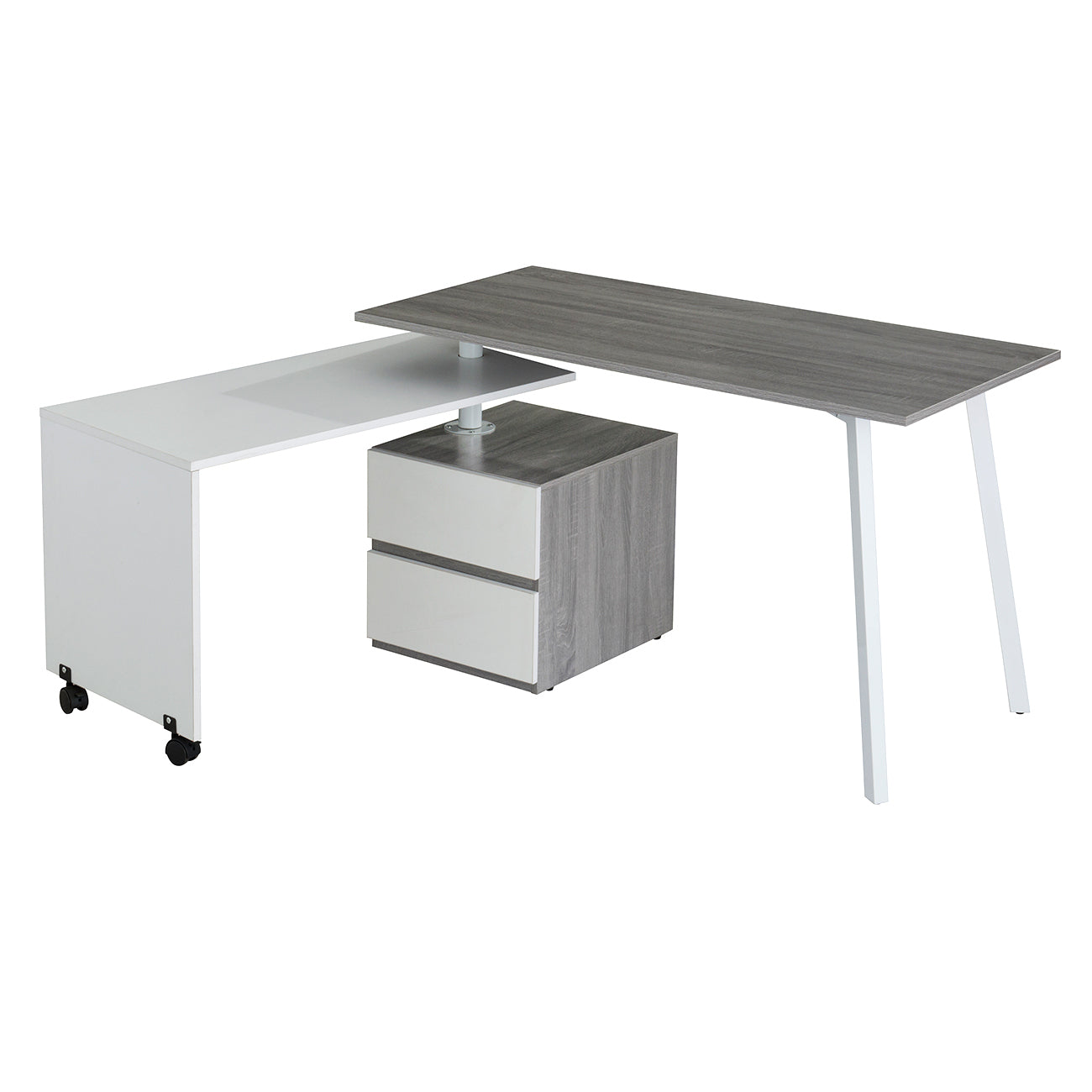 Rotating Grey Workspace Desk by Techni Mobili