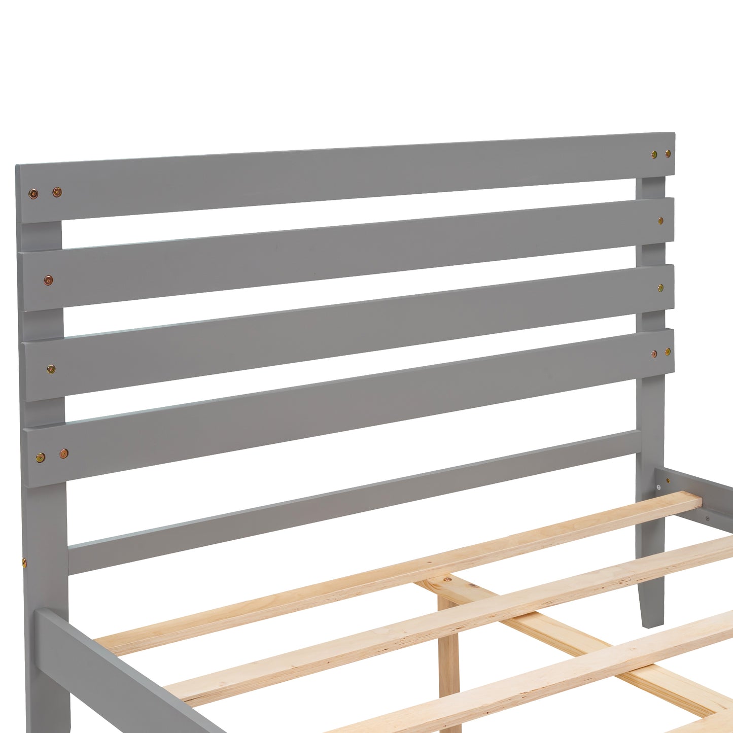 Full Size Platform Bed with Drawers, Gray