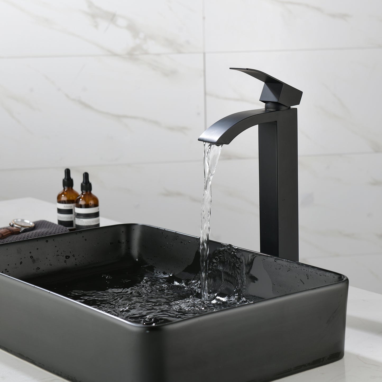 Sleek Modern Bathroom Brass Faucet