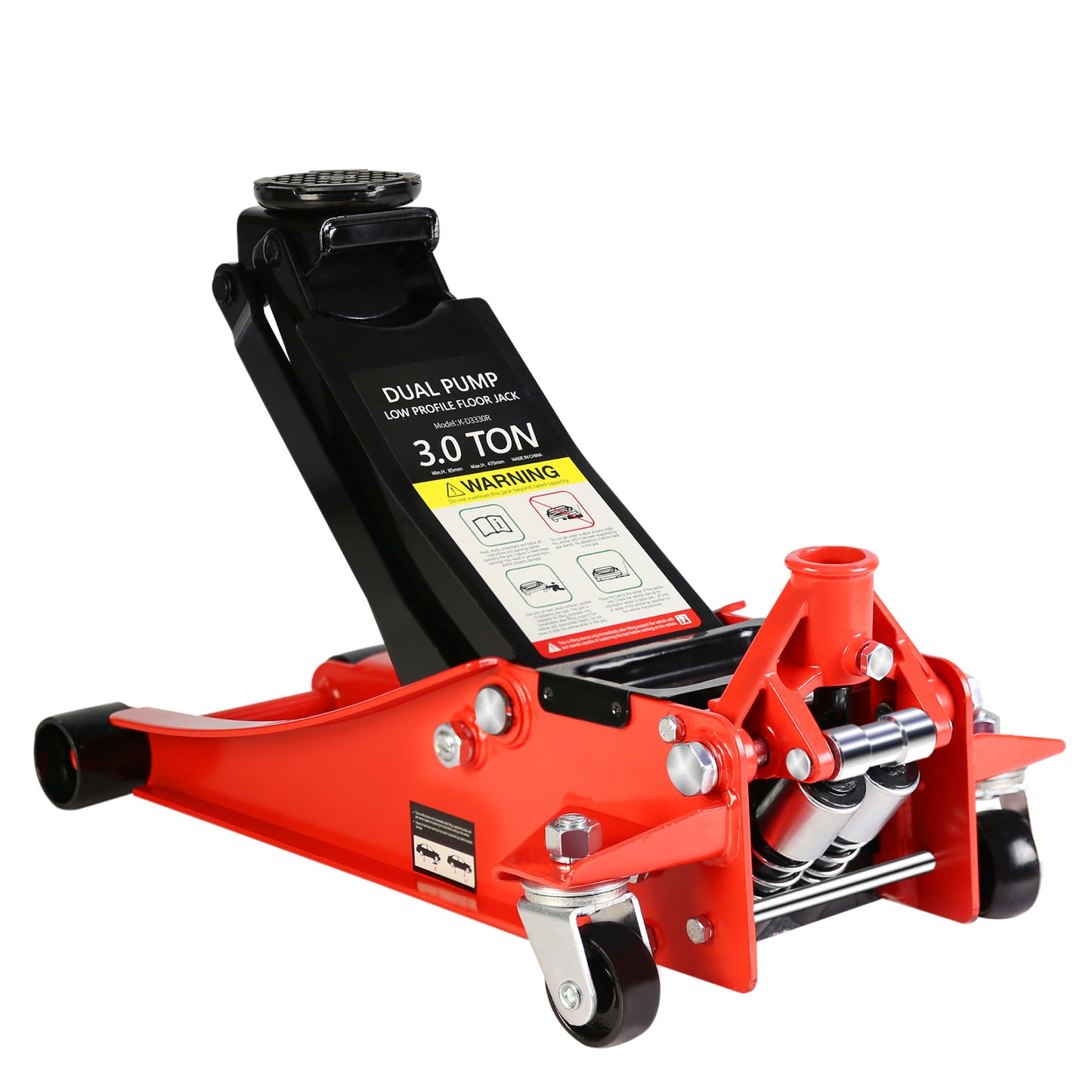 3 Ton Dual Piston Low Profile Racing Floor Jack with Quick Lift Pump