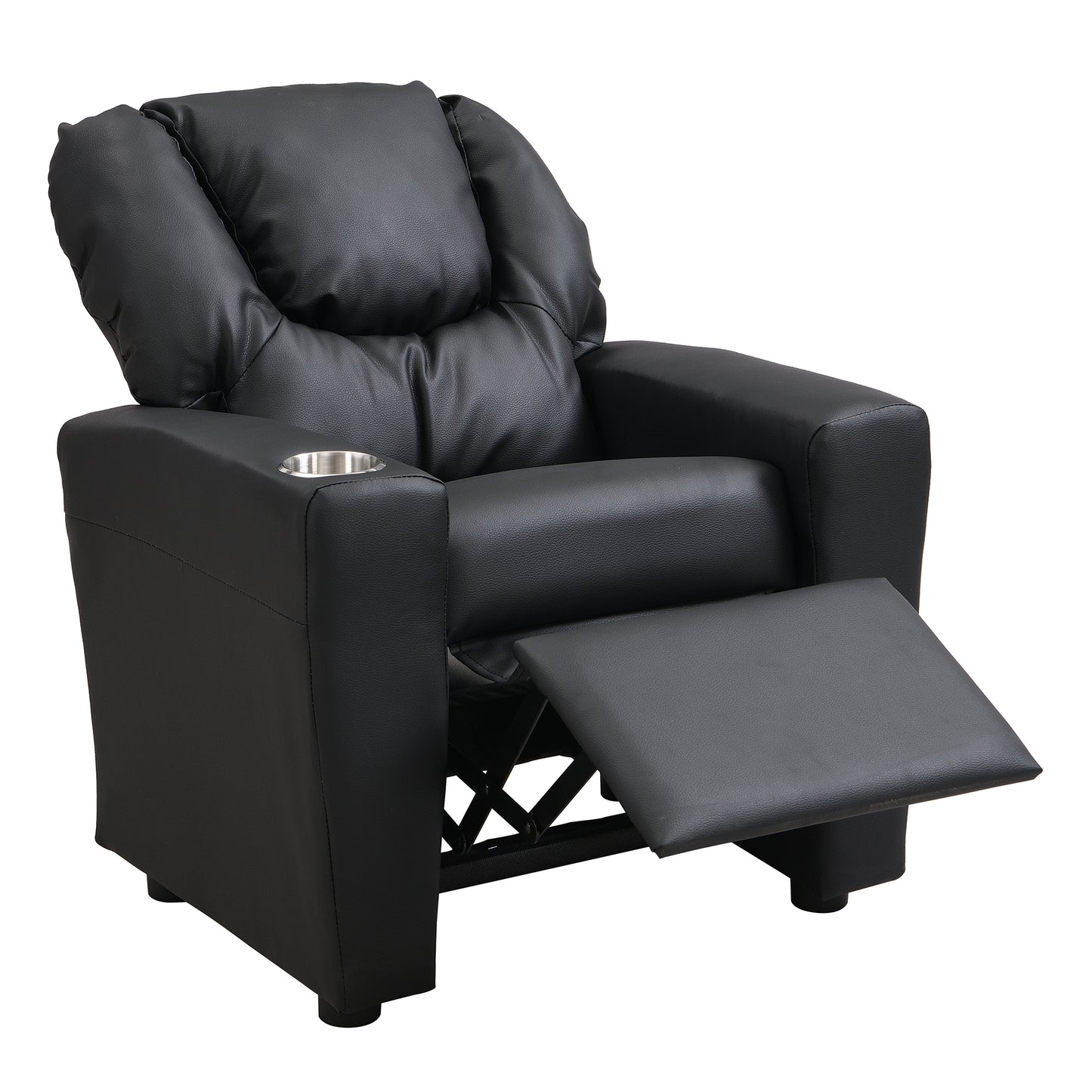 Sally Deluxe Kid Recliner - Black PVC Kids Chair