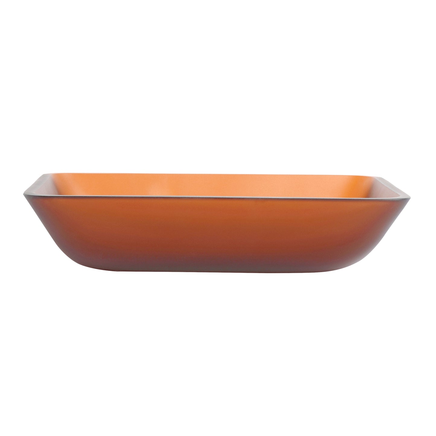 Tempered Glass Matte Bathroom Vessel Sink, Rectangle Bathroom Basin (Tempered Glass Matt Tea)