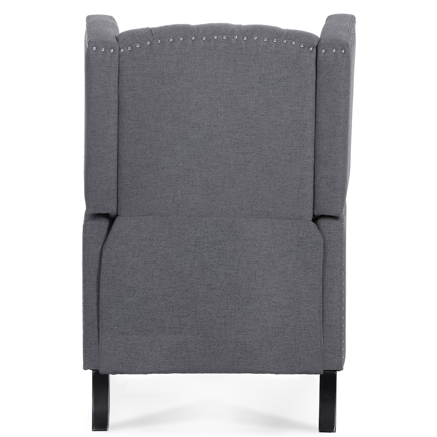 27.16 Inch Grey Fabric Wing Chair Recliner with Adjustable Backrest