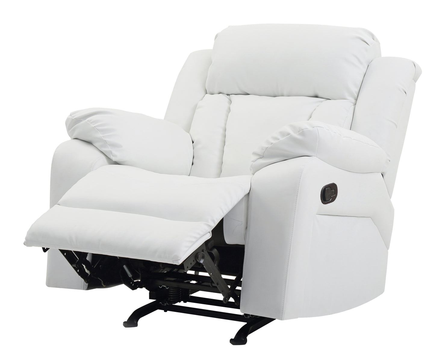 Elegant White Rocker Recliner with Foam Filling