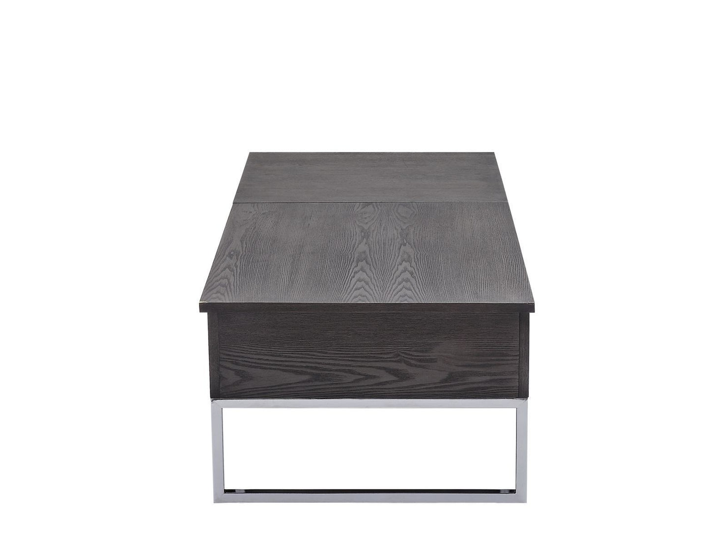 Iban - Lift-Top Coffee Table in Gray Oak and Chrome