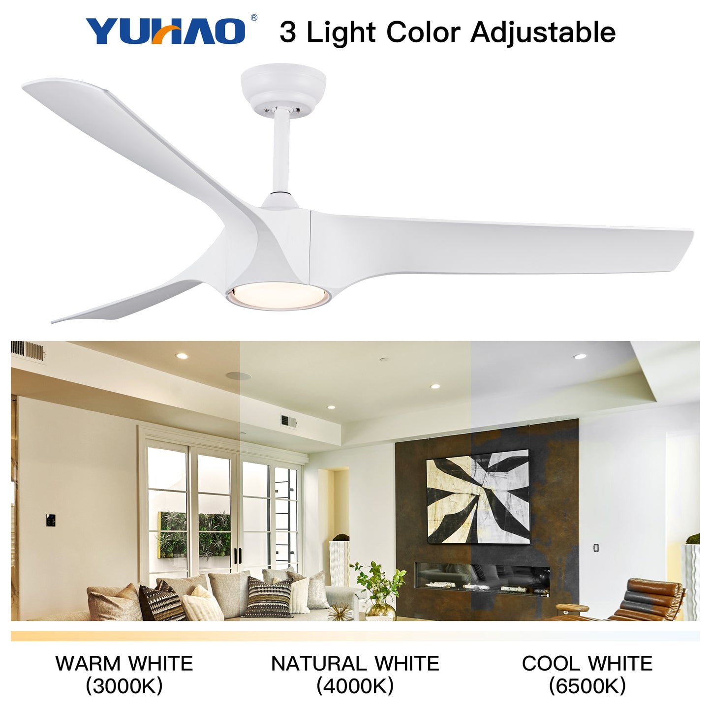 Ceiling Fan with LED Light Kit and Remote Control