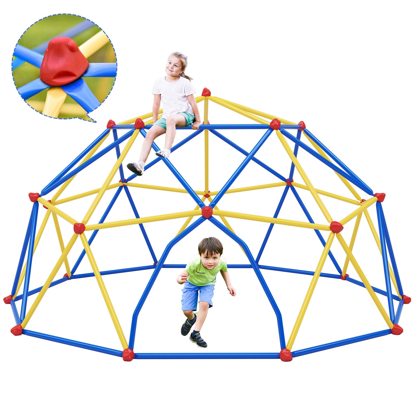 Children's Geometric Jungle Gym Dome Climber - 10 ft Playground Climbing Frame with Rust & UV Resistant Steel, Supports 1000 LBS