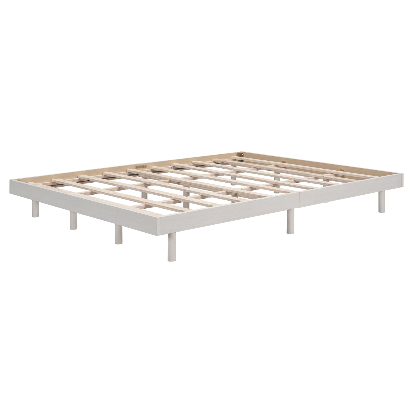 Modern Design Queen Floating Platform Bed Frame for White Washed Color